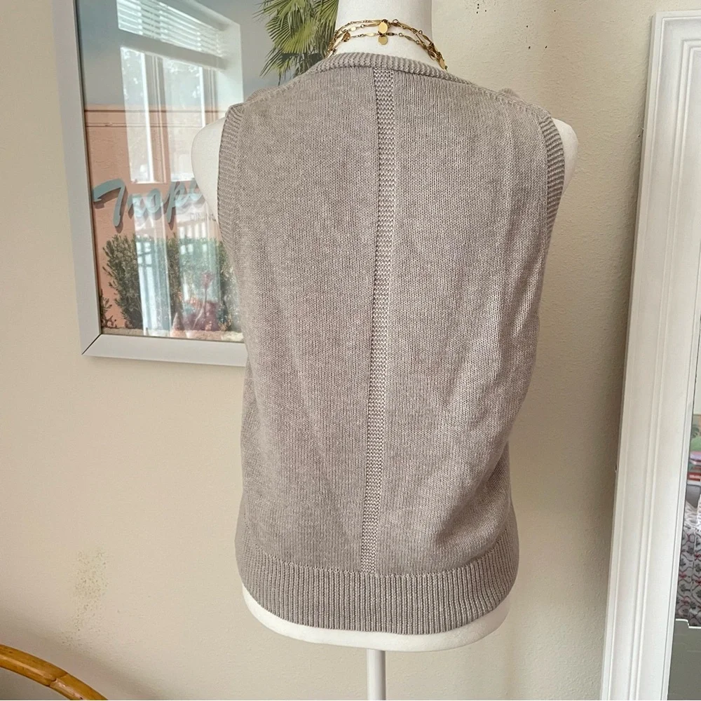 Alex Mill Emilia Sweater Vest Oatmeal Cotton Linen - Picture 9 of 9